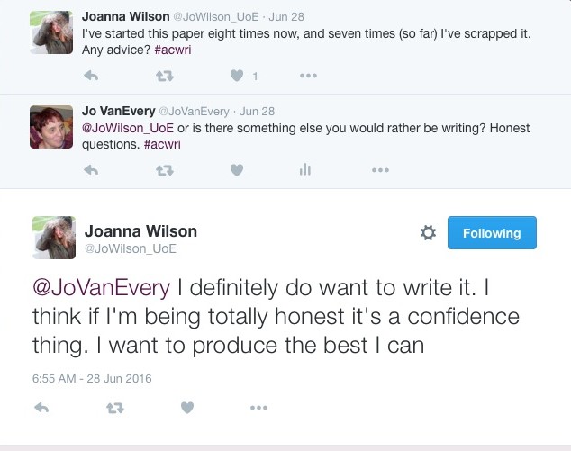 Tweet: I definitely do want to write it. I think if I'm being totally honest it's a confidence thing. I want to produce the best I can