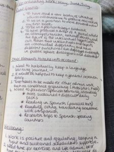 photo of notebook page